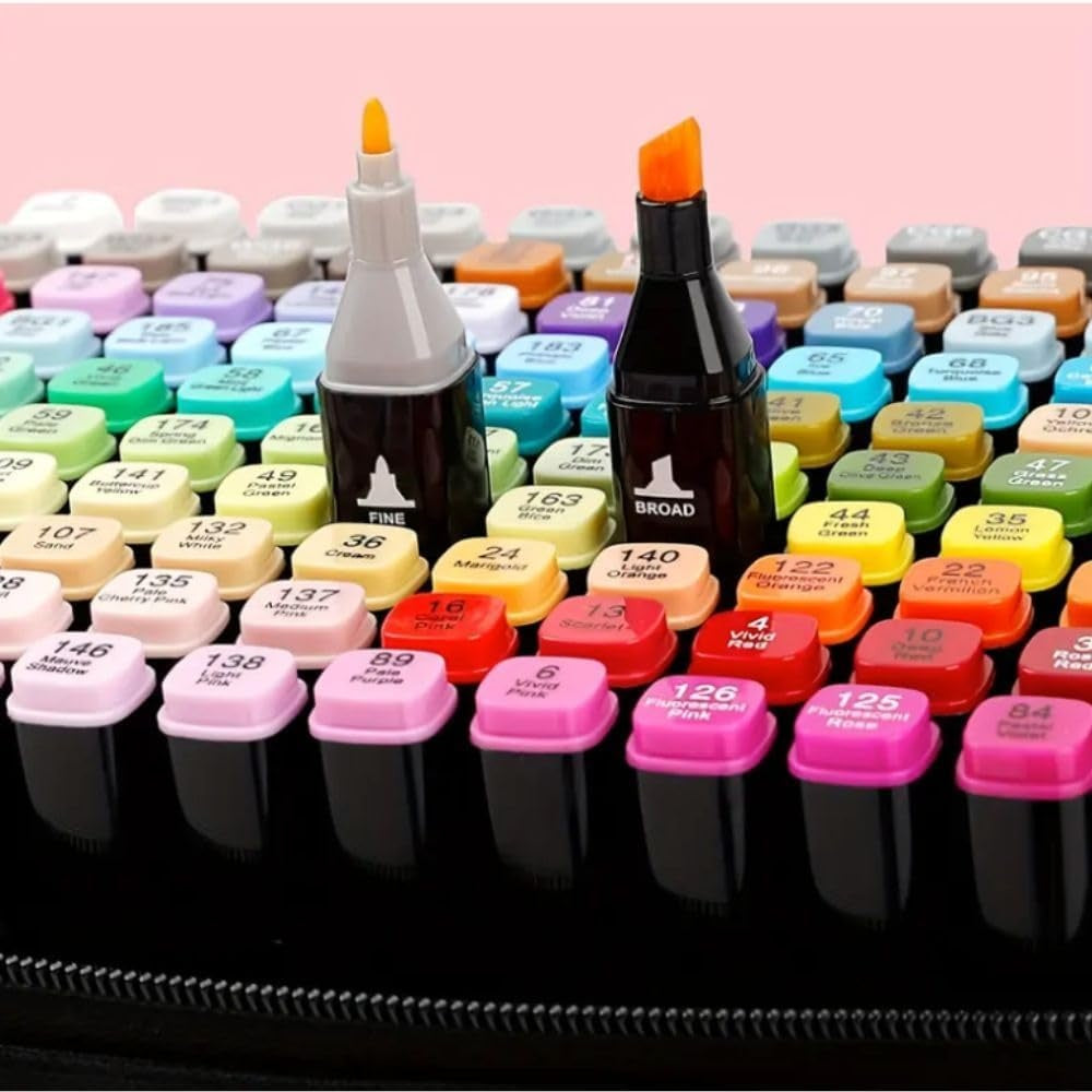 168-Color Dual Brush Tip Art Marker Set – Coloring, Painting & Card Making