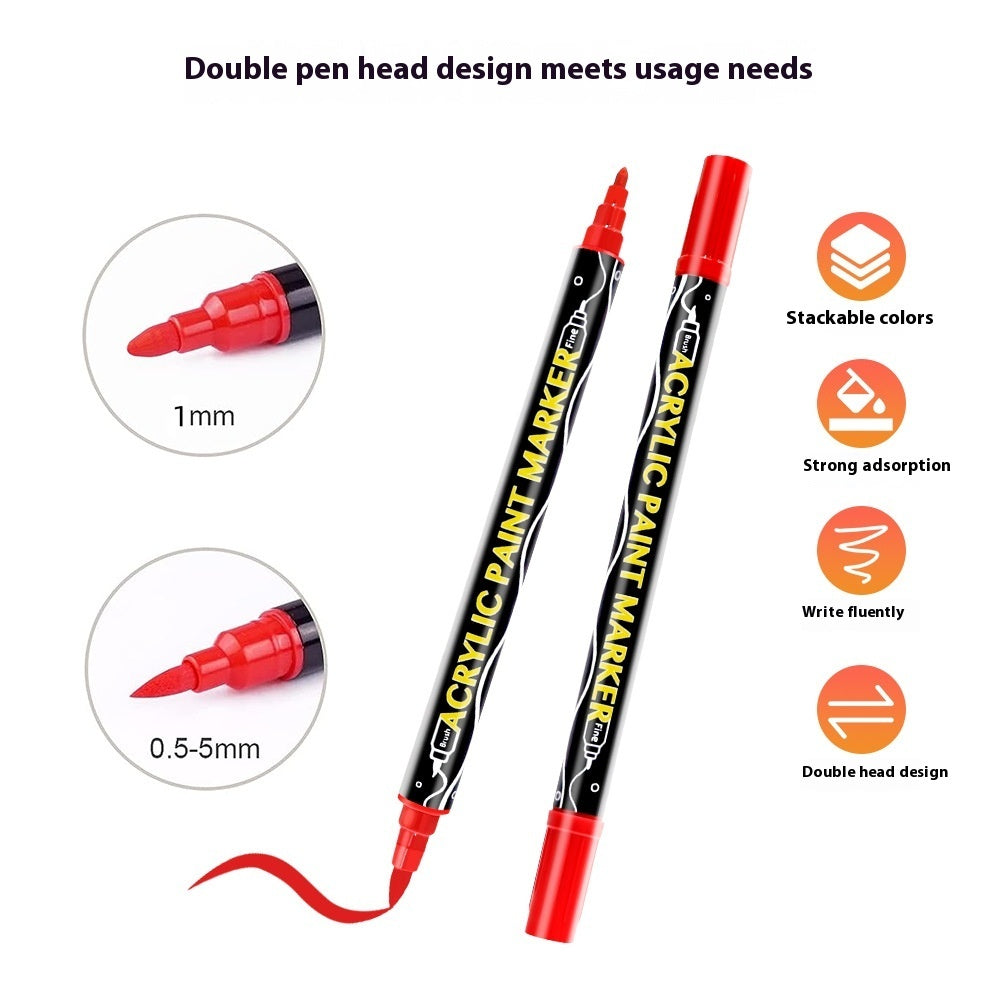 Double-Head Acrylic Marker Pen – Stackable Water-Based Paint Brush