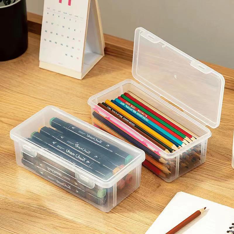 Stationery Storage Box Large Capacity Transparent Pencil Color Lead Children's Wax Drawing Sketch Bags