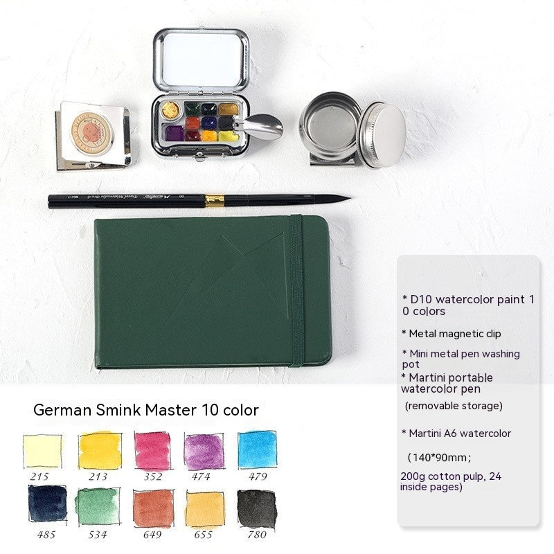 Mini Travel Watercolor Set – Portable Sketch Painting Case