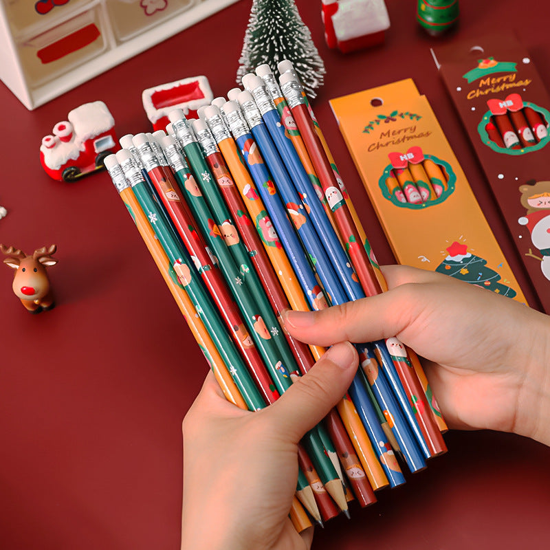 Christmas Cartoon Pencil Case – Sketch Pencil Set for Children