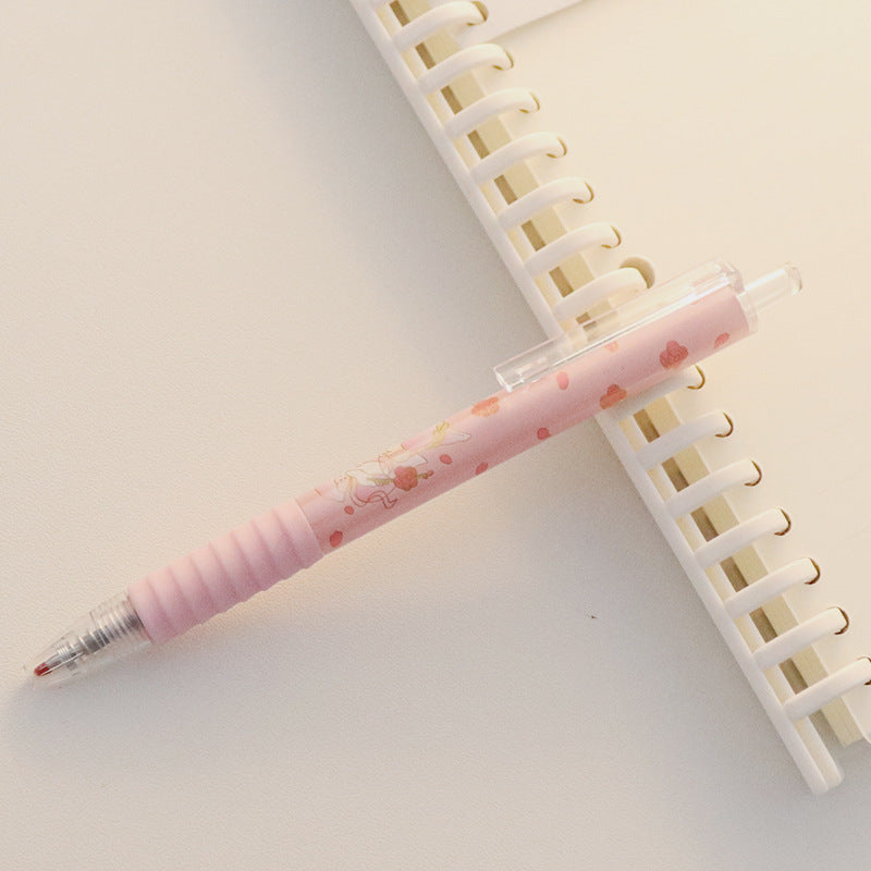 Kawaii Peach Gel Pen – Korean Press Gel Ink Rollerball Pen for Writing, Note-Taking, School & Office Supplies