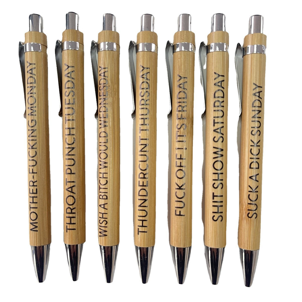 7-Piece Bamboo Ball Pen Set – Sustainable Writing & Drawing Pen Kit for Students, Artists & Professionals