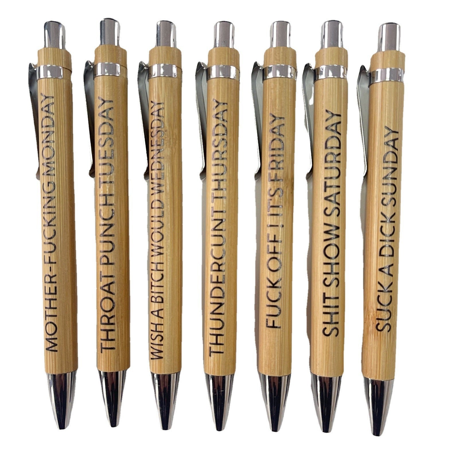 7-Piece Bamboo Ball Pen Set – Sustainable Writing & Drawing Pen Kit for Students, Artists & Professionals