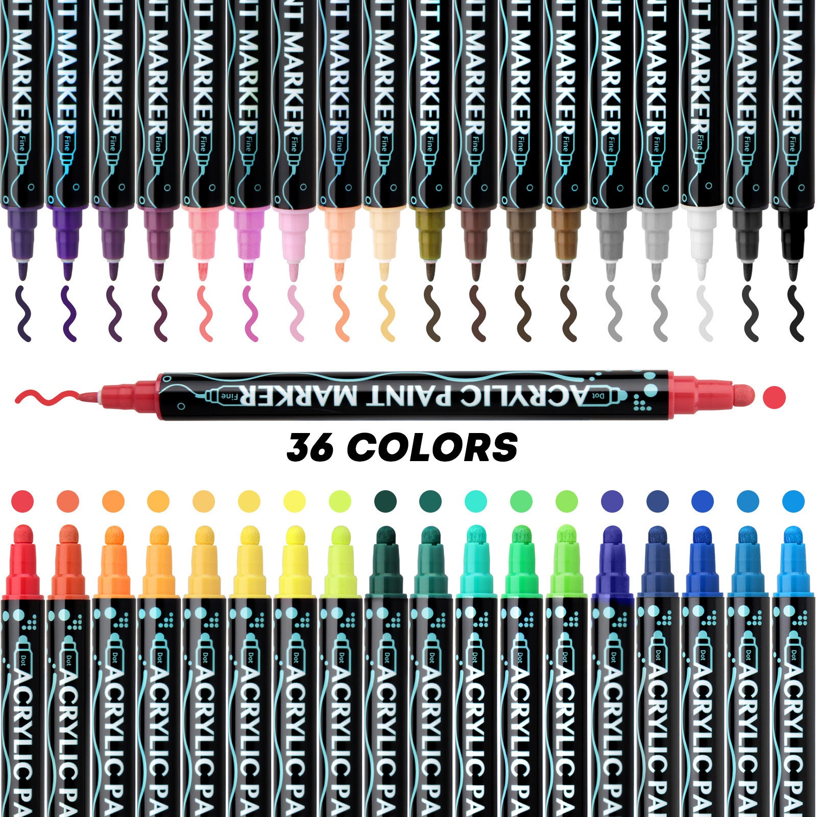 Double-Head Acrylic Marker Pen – Stackable Water-Based Paint Brush