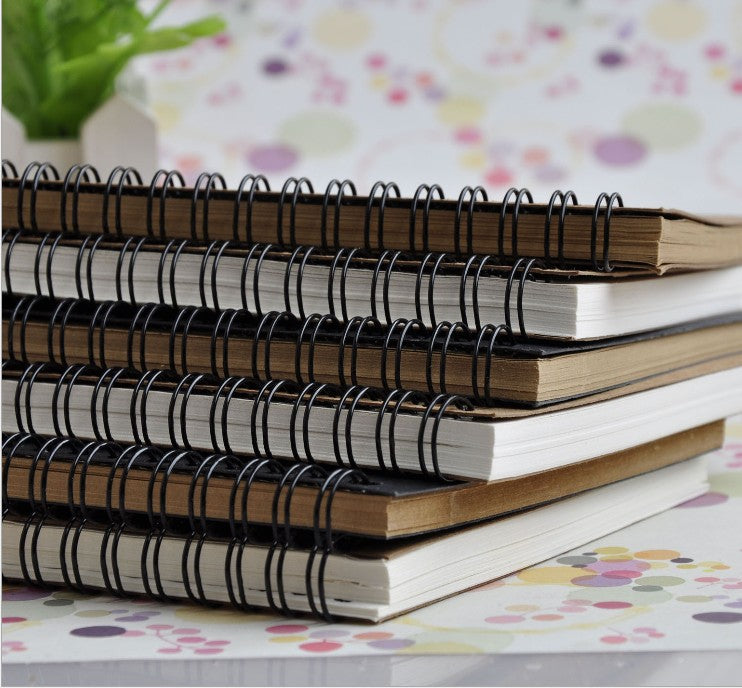 Korean Kraft Paper Coil Notebook – Blank Sketch & Graffiti Art Journal