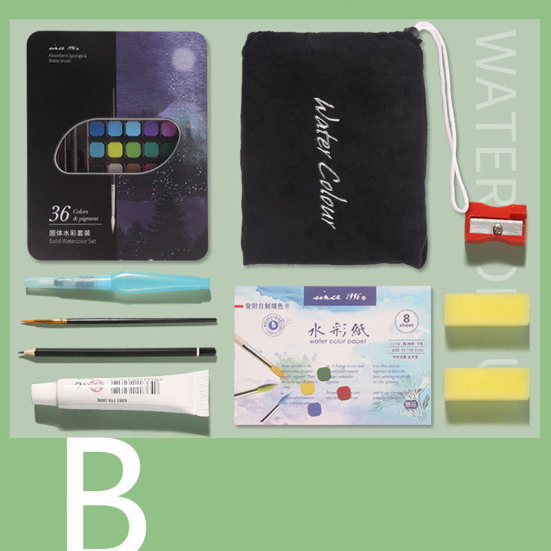 Solid Watercolor Paint Set – Professional Sketch & Painting Kit