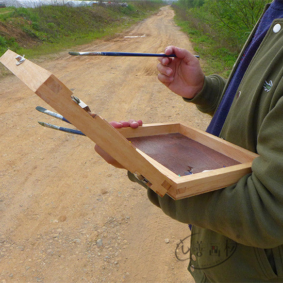 Handheld Oil Painting Sketch Box – Minimalist Portable Postcard Drawing Board