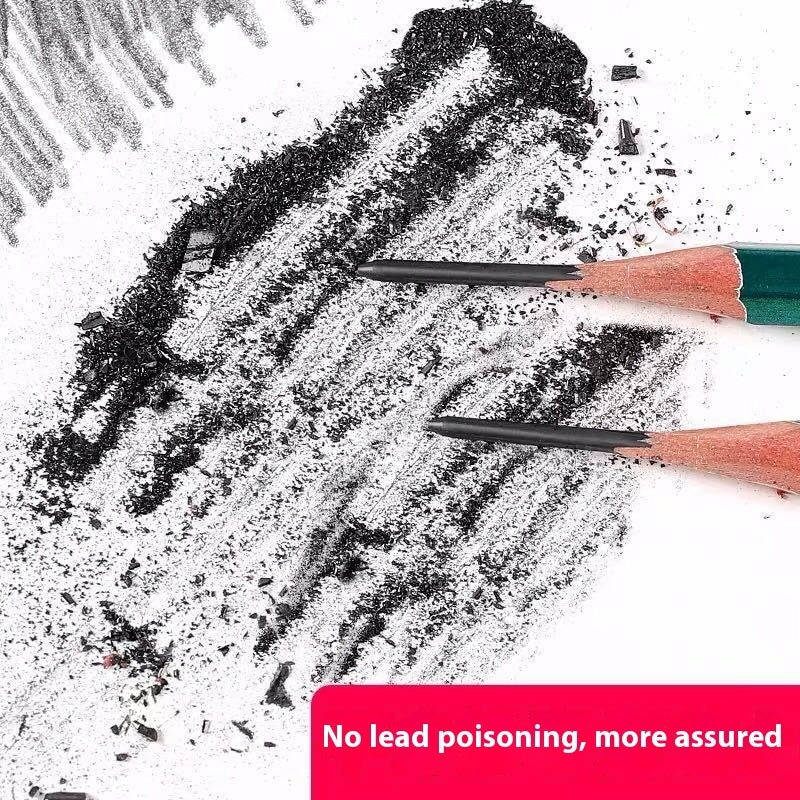 Green Rod Pencil Set – 2B & HB Sketching & Painting for Students