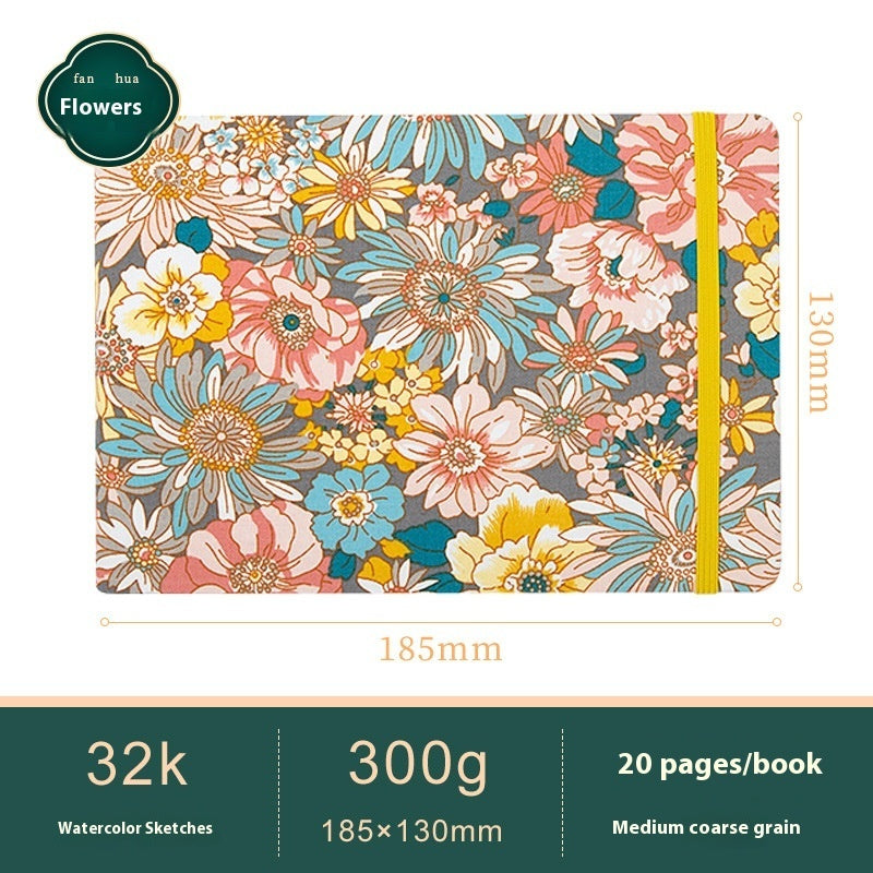 Feiluniao Watercolor Notebook – Handmade Fabric Mini Sketchbook for Watercolor, Character Sketching, Graffiti & Travel Drawing