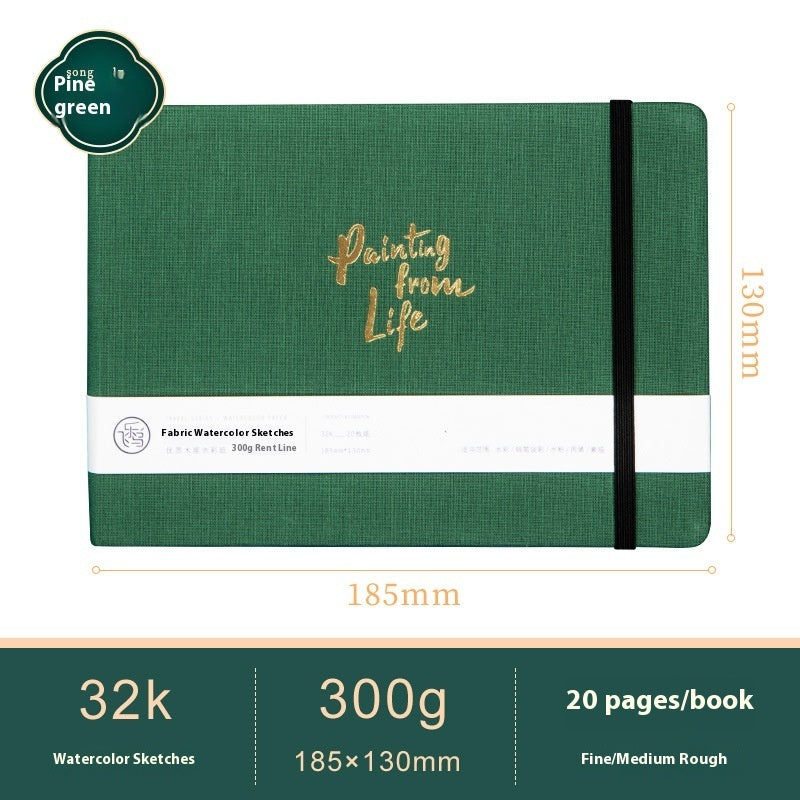 Feiluniao Watercolor Notebook – Handmade Fabric Mini Sketchbook for Watercolor, Character Sketching, Graffiti & Travel Drawing