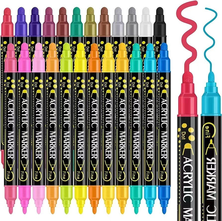 Double-Head Acrylic Marker Pen – Stackable Water-Based Paint Brush