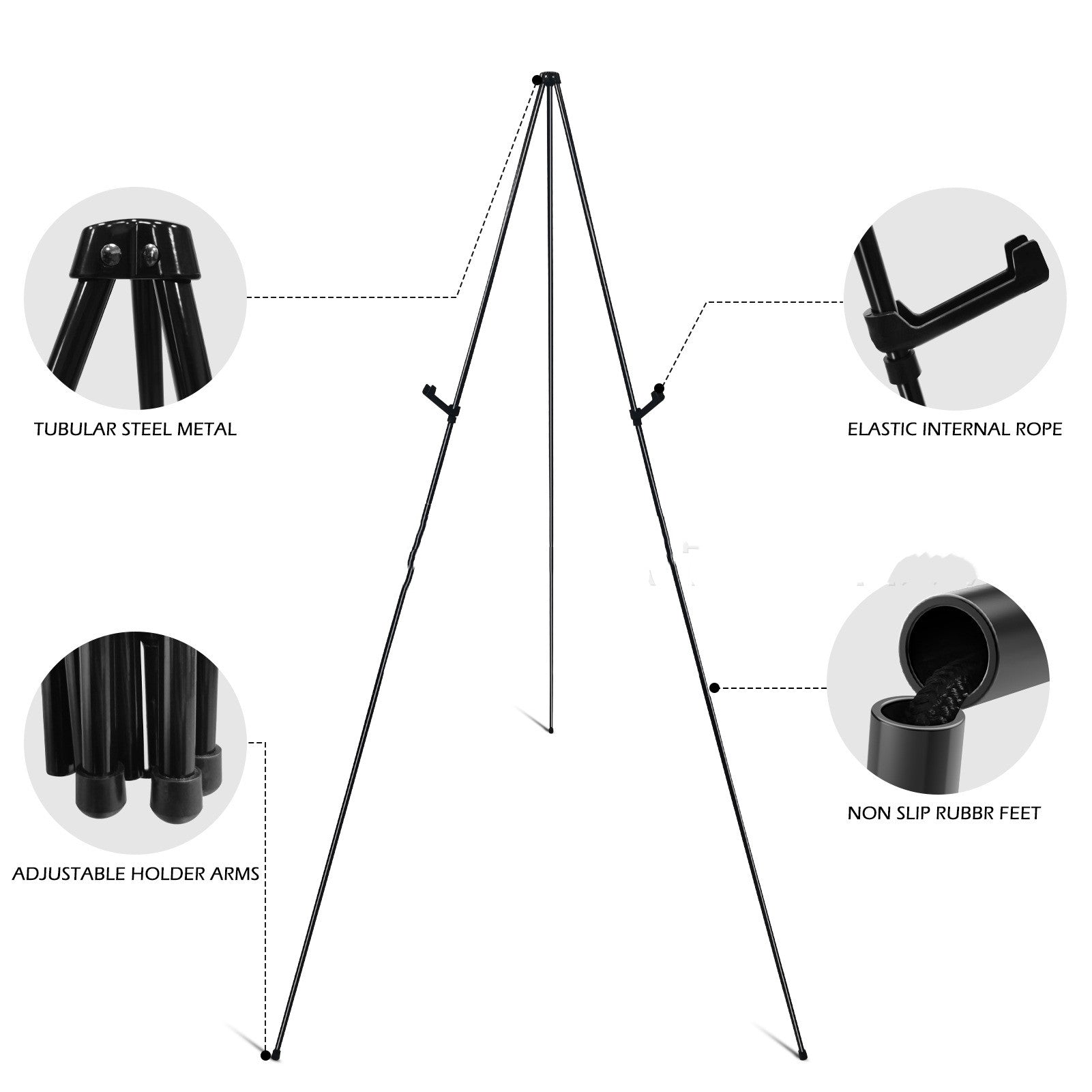 63-Inch Portable Foldable Easel – Adjustable Art Display Stand