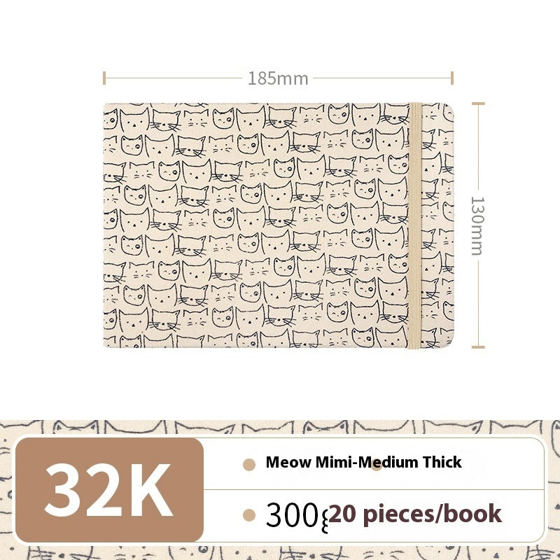 Feiluniao Watercolor Notebook – Handmade Fabric Mini Sketchbook for Watercolor, Character Sketching, Graffiti & Travel Drawing