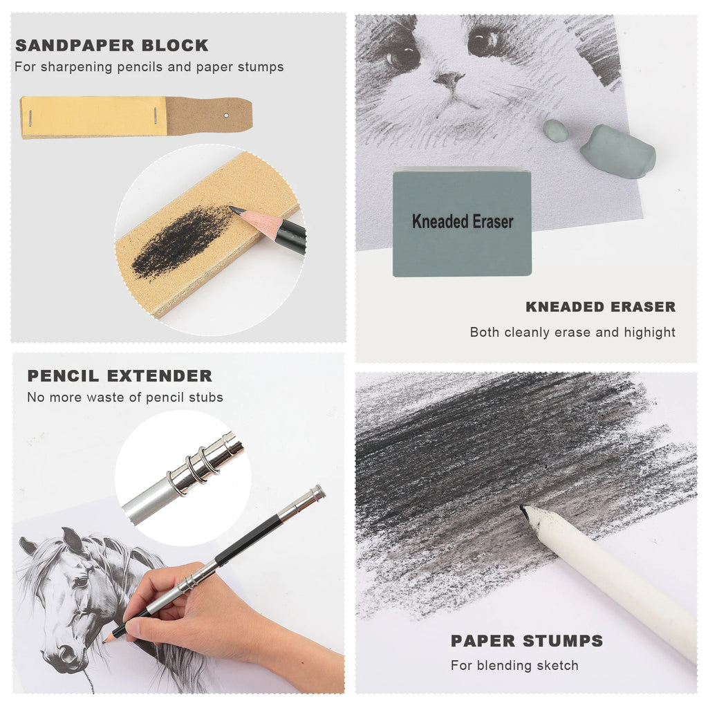 Drawing & Sketching Art Set – 70/54/25/20/12 Pcs Professional Pencil Kit for Artists, Beginners & Kids | Complete Coloring & Sketching Tool Set