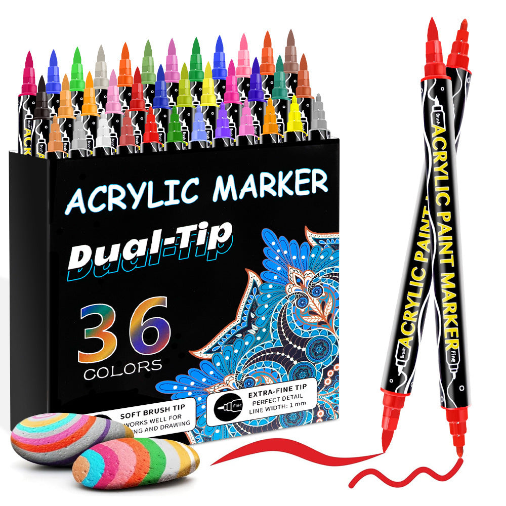 Double-Head Acrylic Marker Pen – Stackable Water-Based Paint Brush