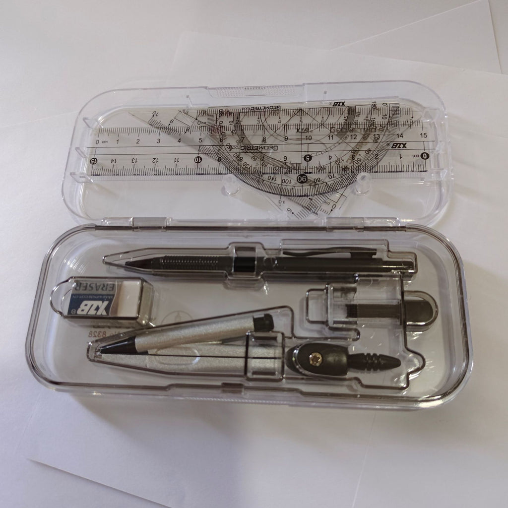 Students Use Drawing Tools Junior High School Students Exam Drawing Compasses Ruler Set