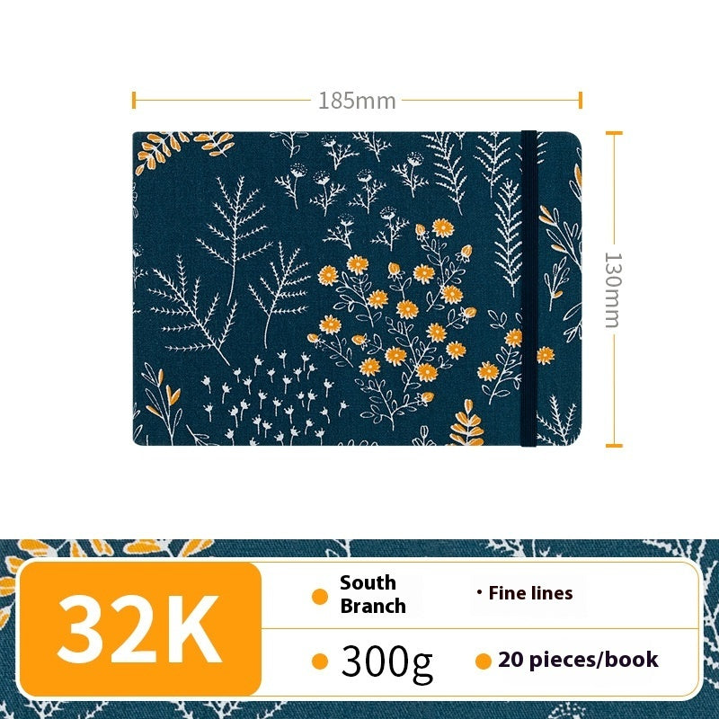 Feiluniao Watercolor Notebook – Handmade Fabric Mini Sketchbook for Watercolor, Character Sketching, Graffiti & Travel Drawing