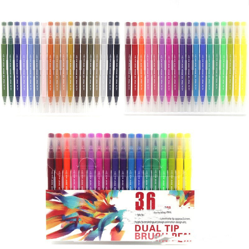 100 Colors Watercolor Brush Markers – Dual-Tip Brush & Fineliner Pens