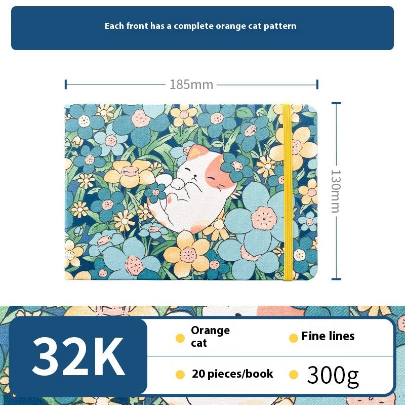 Feiluniao Watercolor Notebook – Handmade Fabric Mini Sketchbook for Watercolor, Character Sketching, Graffiti & Travel Drawing