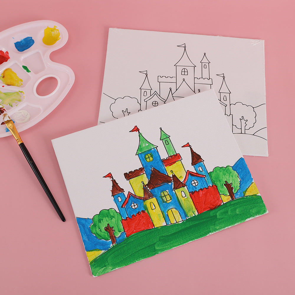Kids DIY Drawing Canvas – Cotton White Painting Board for Creative Art
