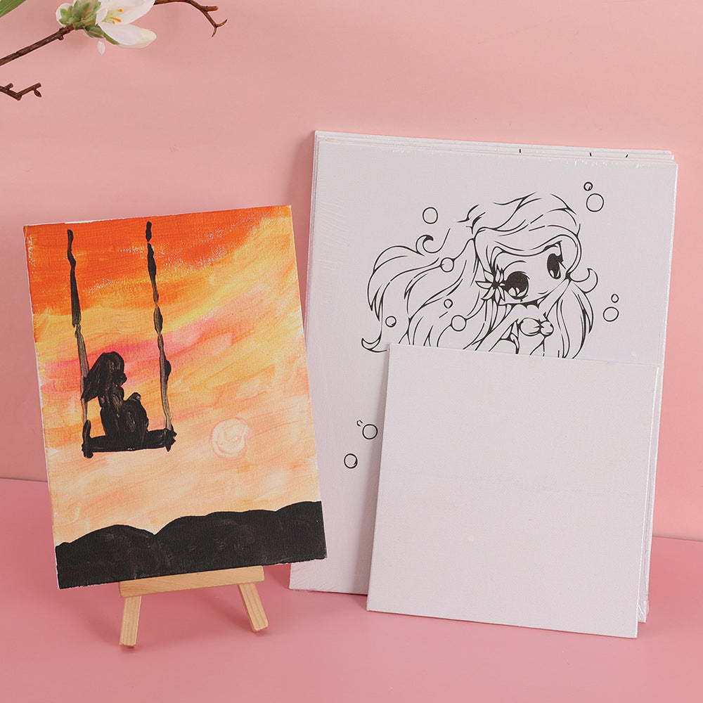 Kids DIY Drawing Canvas – Cotton White Painting Board for Creative Art