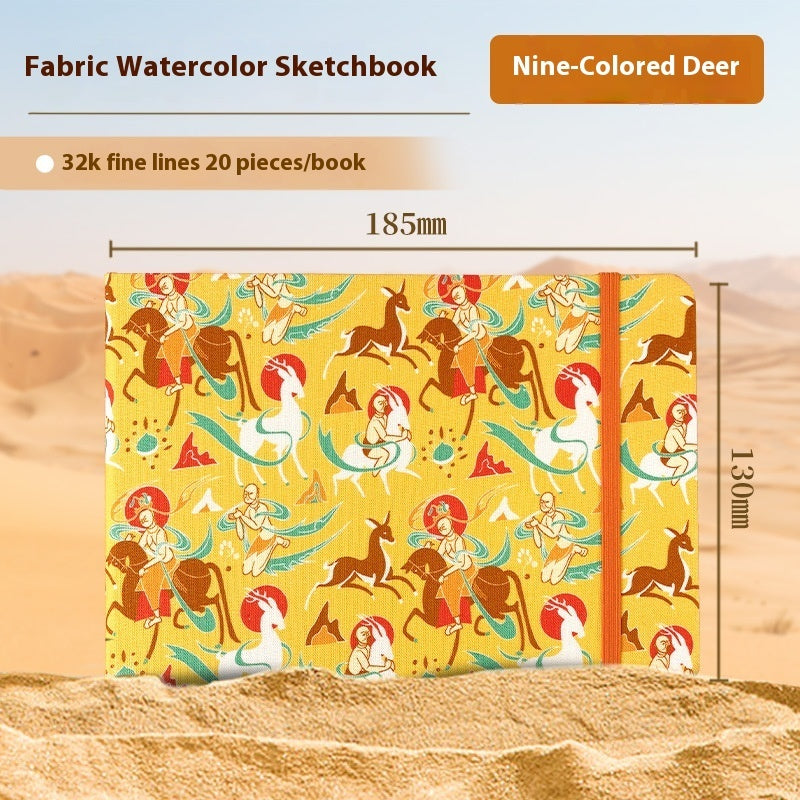 Feiluniao Watercolor Notebook – Handmade Fabric Mini Sketchbook for Watercolor, Character Sketching, Graffiti & Travel Drawing