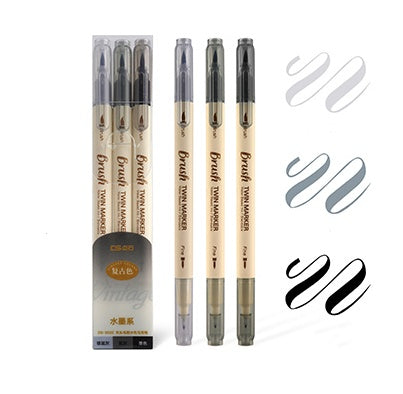 Dual-Tip Art Markers – Vintage Colored Watercolor Brush Pens