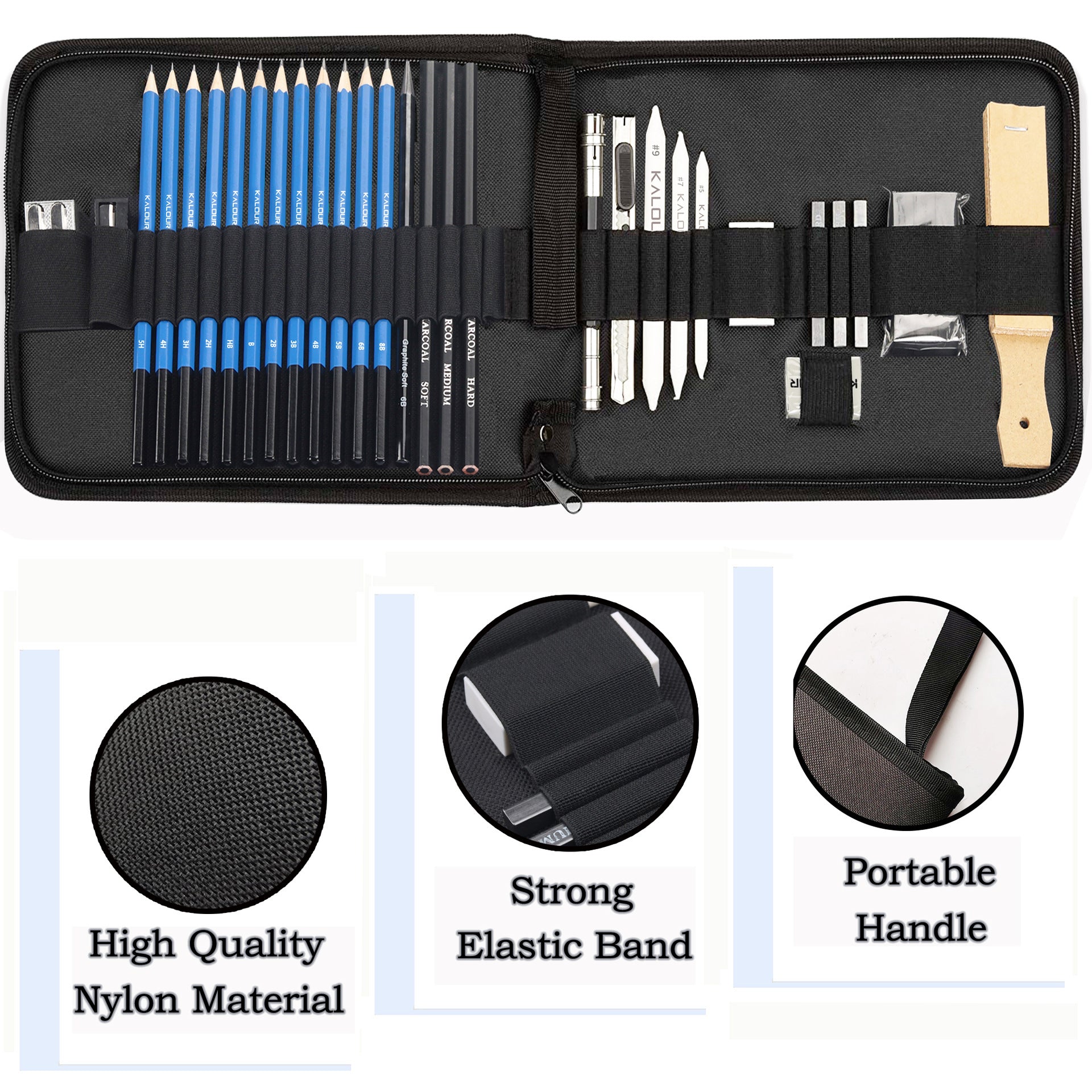 33-Piece Sketch Pencil Set – Complete Art Supplies Kit for Beginners