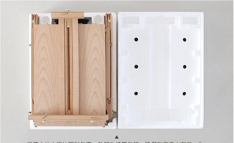 Italian Beech Sketch Portable Paint Box Wooden Pull Rod Oil Painting Box Paint Box Portable Art Oil Painting Easel