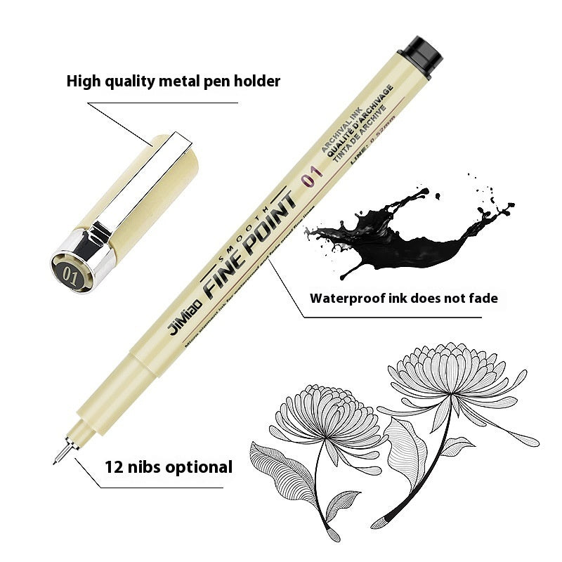 Waterproof Hook Line Drawing Pen – Fine Tip Cartoon & Sketch Ink Pen
