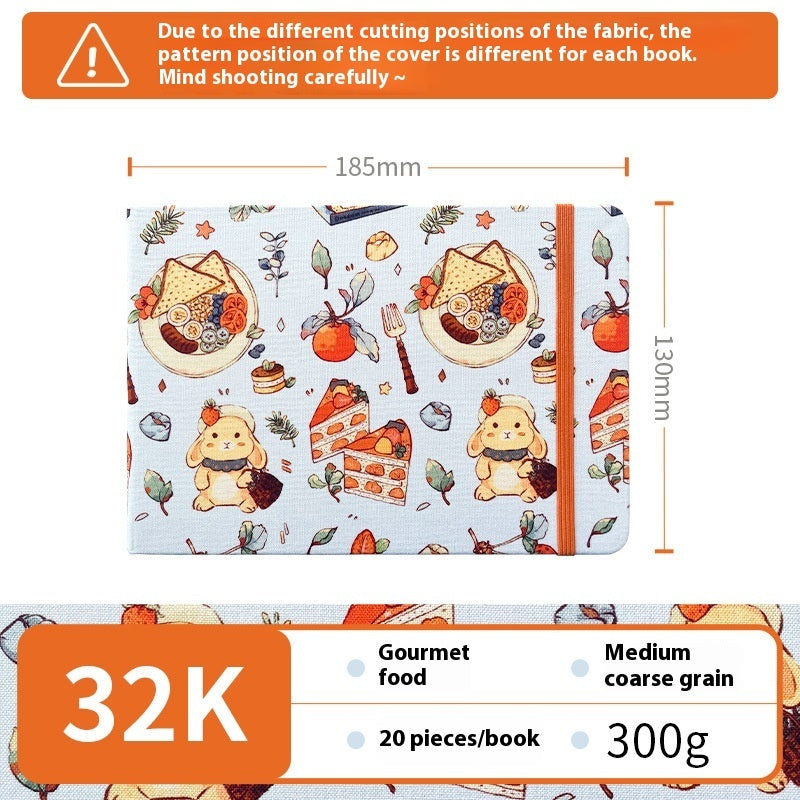 Feiluniao Watercolor Notebook – Handmade Fabric Mini Sketchbook for Watercolor, Character Sketching, Graffiti & Travel Drawing