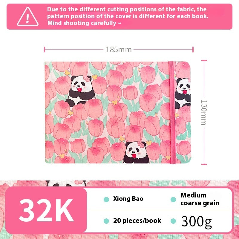 Feiluniao Watercolor Notebook – Handmade Fabric Mini Sketchbook for Watercolor, Character Sketching, Graffiti & Travel Drawing