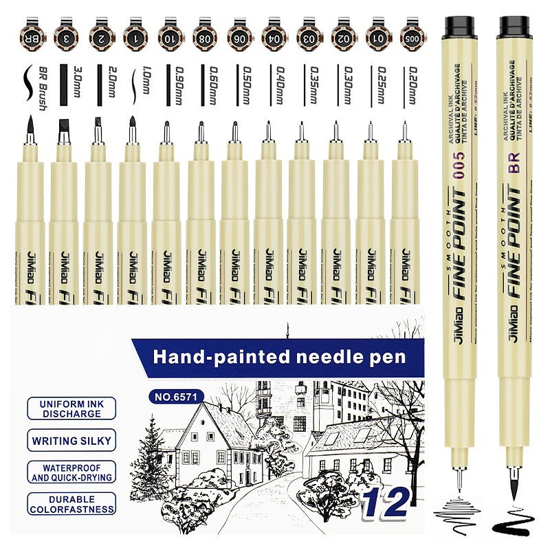 Waterproof Hook Line Drawing Pen – Fine Tip Cartoon & Sketch Ink Pen