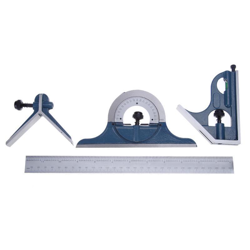 4pcs Ruler Set 180 Degree Protractor Combination Square Prot