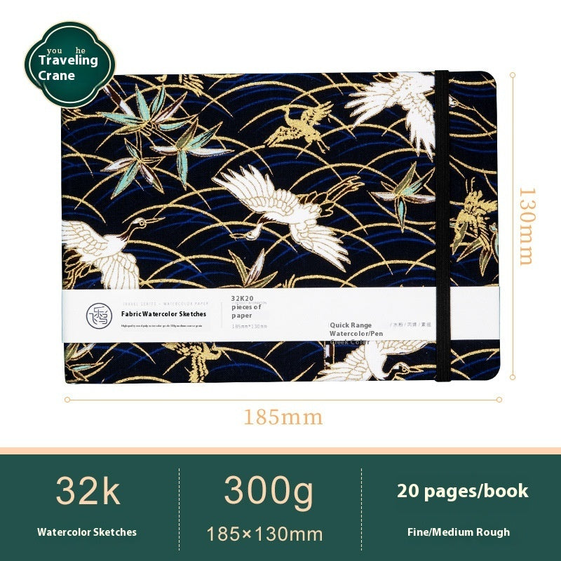 Feiluniao Watercolor Notebook – Handmade Fabric Mini Sketchbook for Watercolor, Character Sketching, Graffiti & Travel Drawing