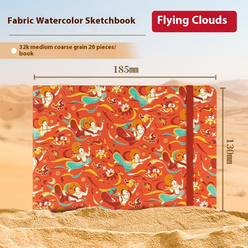Feiluniao Watercolor Notebook – Handmade Fabric Mini Sketchbook for Watercolor, Character Sketching, Graffiti & Travel Drawing