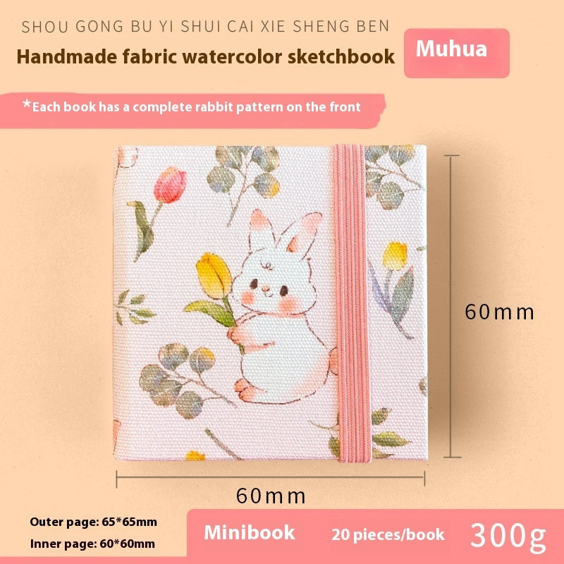 Feiluniao Watercolor Notebook – Handmade Fabric Mini Sketchbook for Watercolor, Character Sketching, Graffiti & Travel Drawing