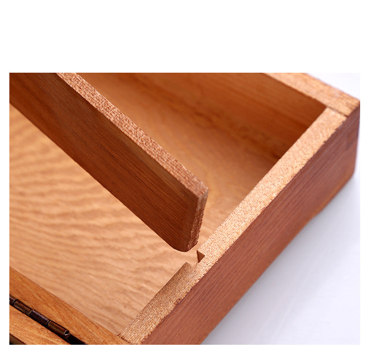 Retro Solid Wood Sketch Pencil Case – Multifunctional Artist Storage Box
