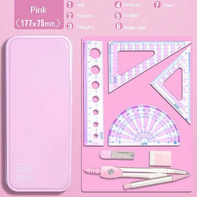 Student Geometry Set – Compass, Ruler, Triangle & Protractor Kit