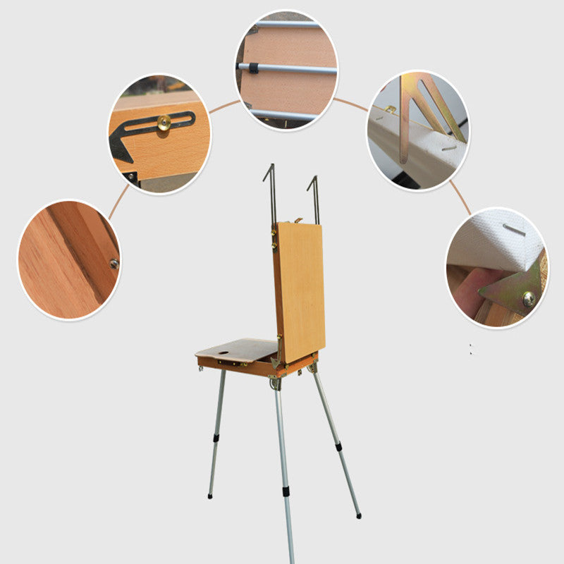 Portable Wooden Sketch Easel & Oil Painting Rack
