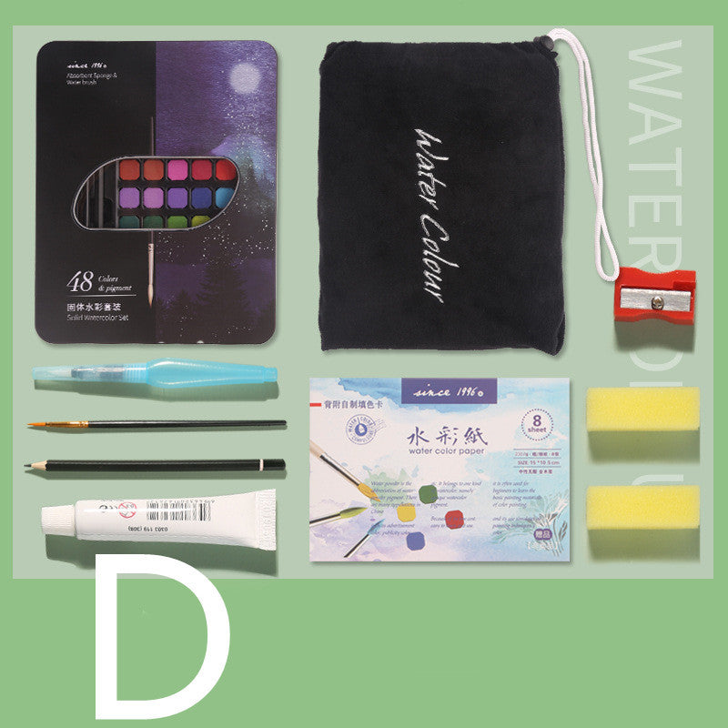 Solid Watercolor Paint Set – Professional Sketch & Painting Kit