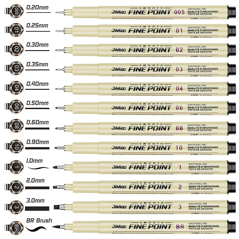 Waterproof Hook Line Drawing Pen – Fine Tip Cartoon & Sketch Ink Pen