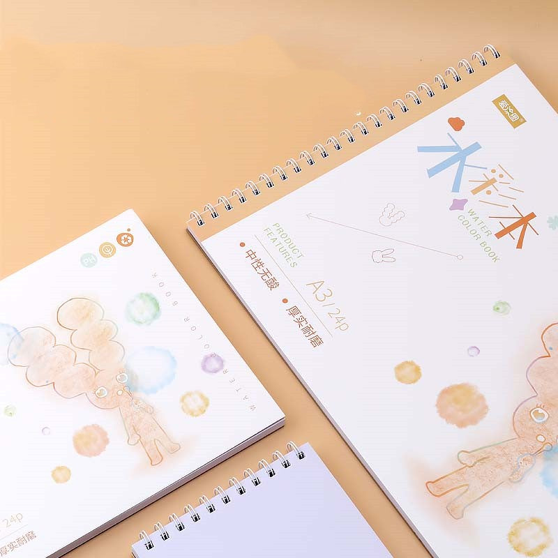 180g Watercolor Notebook – A3/A4/A5 Handmade Sketchbook for Artists