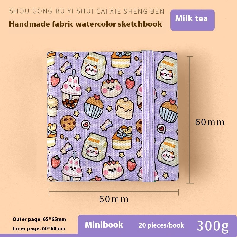 Feiluniao Watercolor Notebook – Handmade Fabric Mini Sketchbook for Watercolor, Character Sketching, Graffiti & Travel Drawing