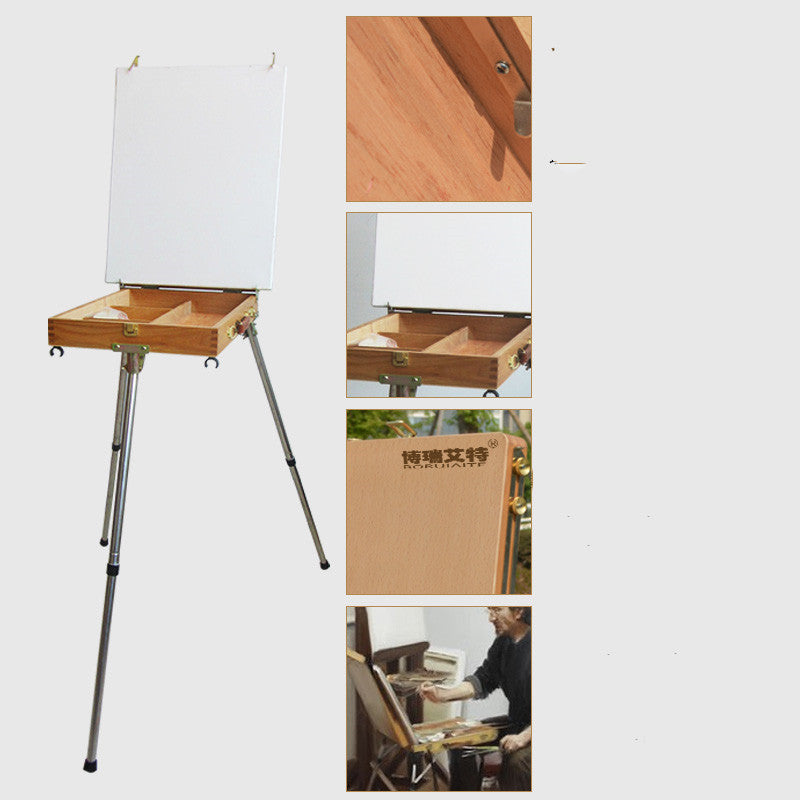 Portable Wooden Sketch Easel & Oil Painting Rack