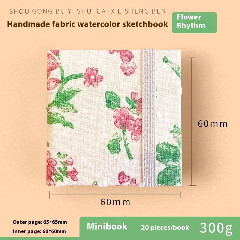 Feiluniao Watercolor Notebook – Handmade Fabric Mini Sketchbook for Watercolor, Character Sketching, Graffiti & Travel Drawing