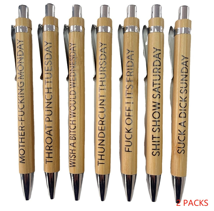 7-Piece Bamboo Ball Pen Set – Sustainable Writing & Drawing Pen Kit for Students, Artists & Professionals