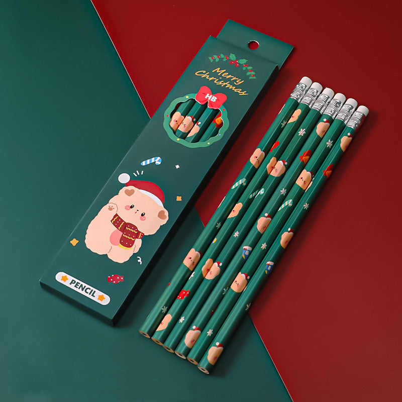 Christmas Cartoon Pencil Case – Sketch Pencil Set for Children