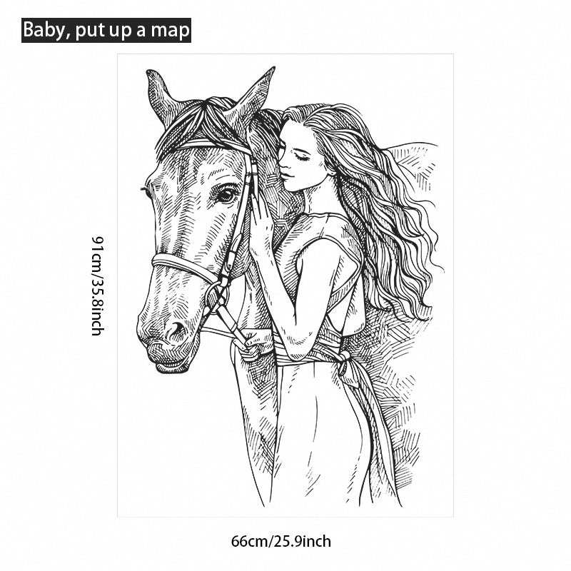 Family Horse Sketch Wall Sticker – Elegant Home Decor